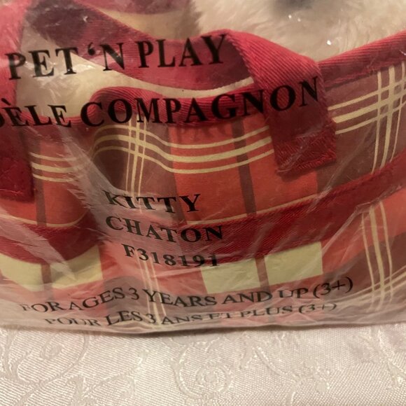 2004 Kitty Pet 'N Play  Interactive Kitty with Pink Plaid Carrying Bag..  EUC - Picture 2 of 16